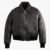Ladies Elegant Black Leather Bomber Jacket