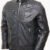 Men's Dark Navy Blue Leather Cafe Racer Jacket