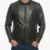 Men's Green Soft Genuine Leather Cafe Racer Jacket