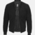 Men's Mandarin Collar Black Suede Bomber Jacket