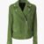 Men's Natural Green Suede Biker Jacket