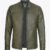 Men's Simple Olive Green Cafe Racer Leather Jacket