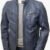 Men's Smoky Navy Blue Leather Cafe Racer Jacket