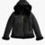 Women's Black Leather Shearling Jacket With Hood