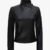 Women’s Flap Closure Black Leather Biker Jacket