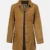 Women's Mid Length Button Down Brown Suede Coat